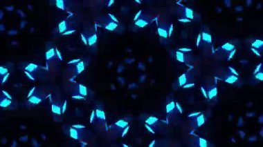 Psikedelik Kaleydoskop Patlaması simetrik kaleydoskop şekilleri patlıyor ve canlı renklerle beatendly döngülerde şekil değiştiriyor