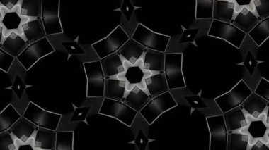 Psikedelik Kaleydoskop Patlaması simetrik kaleydoskop şekilleri patlıyor ve canlı renklerle beatendly döngülerde şekil değiştiriyor