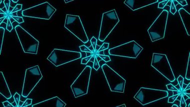 Psikedelik Kaleydoskop Patlaması simetrik kaleydoskop şekilleri patlıyor ve canlı renklerle beatendly döngülerde şekil değiştiriyor