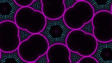 Psikedelik Kaleydoskop Patlaması simetrik kaleydoskop şekilleri patlıyor ve canlı renklerle beatendly döngülerde şekil değiştiriyor