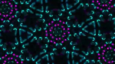 Psikedelik Kaleydoskop Patlaması simetrik kaleydoskop şekilleri patlıyor ve canlı renklerle beatendly döngülerde şekil değiştiriyor