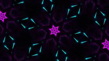 Psikedelik Kaleydoskop Patlaması simetrik kaleydoskop şekilleri patlıyor ve canlı renklerle beatendly döngülerde şekil değiştiriyor