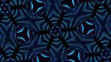 Psikedelik Kaleydoskop Patlaması simetrik kaleydoskop şekilleri patlıyor ve canlı renklerle beatendly döngülerde şekil değiştiriyor