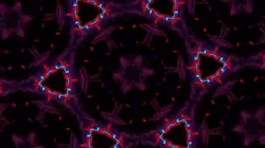 Psikedelik Kaleydoskop Patlaması simetrik kaleydoskop şekilleri patlıyor ve canlı renklerle beatendly döngülerde şekil değiştiriyor