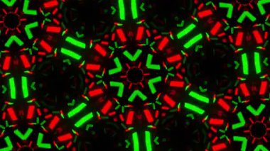 Psikedelik Kaleydoskop Patlaması simetrik kaleydoskop şekilleri patlıyor ve canlı renklerle beatendly döngülerde şekil değiştiriyor