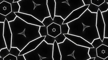Psikedelik Kaleydoskop Patlaması simetrik kaleydoskop şekilleri patlıyor ve canlı renklerle beatendly döngülerde şekil değiştiriyor