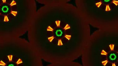 Psikedelik Kaleydoskop Patlaması simetrik kaleydoskop şekilleri patlıyor ve canlı renklerle beatendly döngülerde şekil değiştiriyor