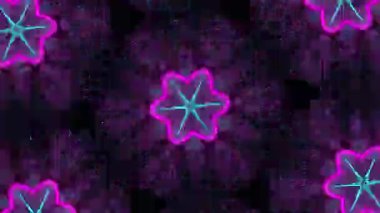 Psikedelik Kaleydoskop Patlaması simetrik kaleydoskop şekilleri patlıyor ve canlı renklerle beatendly döngülerde şekil değiştiriyor