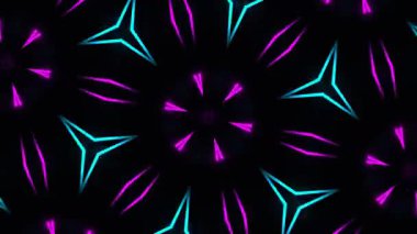 Psikedelik Kaleydoskop Patlaması simetrik kaleydoskop şekilleri patlıyor ve canlı renklerle beatendly döngülerde şekil değiştiriyor