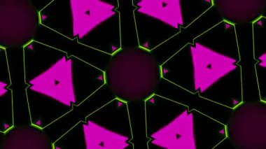 Psikedelik Kaleydoskop Patlaması simetrik kaleydoskop şekilleri patlıyor ve canlı renklerle beatendly döngülerde şekil değiştiriyor