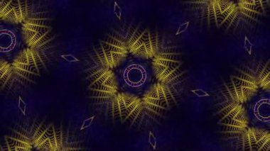 Psikedelik Kaleydoskop Patlaması simetrik kaleydoskop şekilleri patlıyor ve canlı renklerle beatendly döngülerde şekil değiştiriyor