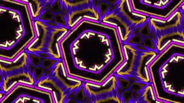 Psikedelik Kaleydoskop Patlaması simetrik kaleydoskop şekilleri patlıyor ve canlı renklerle beatendly döngülerde şekil değiştiriyor