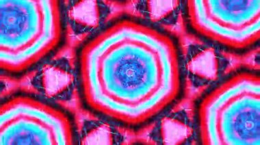Psikedelik Kaleydoskop Patlaması simetrik kaleydoskop şekilleri patlıyor ve canlı renklerle beatendly döngülerde şekil değiştiriyor