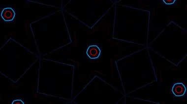 Psikedelik Kaleydoskop Patlaması simetrik kaleydoskop şekilleri patlıyor ve canlı renklerle beatendly döngülerde şekil değiştiriyor