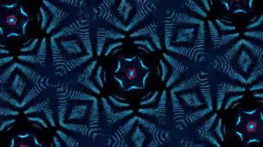 Psikedelik Kaleydoskop Patlaması simetrik kaleydoskop şekilleri patlıyor ve canlı renklerle beatendly döngülerde şekil değiştiriyor