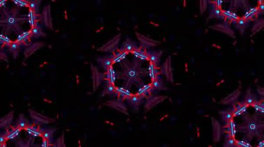 Psikedelik Kaleydoskop Patlaması simetrik kaleydoskop şekilleri patlıyor ve canlı renklerle beatendly döngülerde şekil değiştiriyor