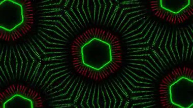 Psikedelik Kaleydoskop Patlaması simetrik kaleydoskop şekilleri patlıyor ve canlı renklerle beatendly döngülerde şekil değiştiriyor