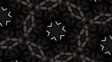 Psikedelik Kaleydoskop Patlaması simetrik kaleydoskop şekilleri patlıyor ve canlı renklerle beatendly döngülerde şekil değiştiriyor