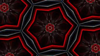 Psikedelik Kaleydoskop Patlaması simetrik kaleydoskop şekilleri patlıyor ve canlı renklerle beatendly döngülerde şekil değiştiriyor