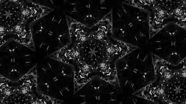 Psikedelik Kaleydoskop Patlaması simetrik kaleydoskop şekilleri patlıyor ve canlı renklerle beatendly döngülerde şekil değiştiriyor