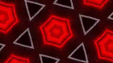 Psikedelik Kaleydoskop Patlaması simetrik kaleydoskop şekilleri patlıyor ve canlı renklerle beatendly döngülerde şekil değiştiriyor