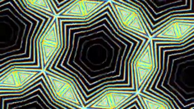 Psikedelik Kaleydoskop Patlaması simetrik kaleydoskop şekilleri patlıyor ve canlı renklerle beatendly döngülerde şekil değiştiriyor