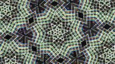 Psikedelik Kaleydoskop Patlaması simetrik kaleydoskop şekilleri patlıyor ve canlı renklerle beatendly döngülerde şekil değiştiriyor