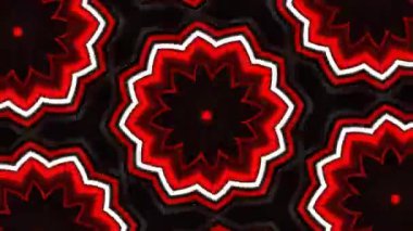 Psikedelik Kaleydoskop Patlaması simetrik kaleydoskop şekilleri patlıyor ve canlı renklerle beatendly döngülerde şekil değiştiriyor