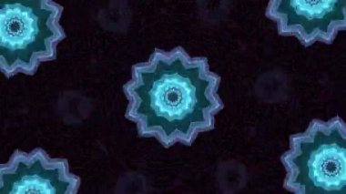 Psikedelik Kaleydoskop Patlaması simetrik kaleydoskop şekilleri patlıyor ve canlı renklerle beatendly döngülerde şekil değiştiriyor