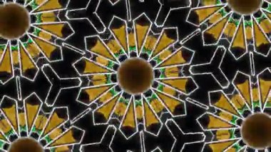 Psikedelik Kaleydoskop Patlaması simetrik kaleydoskop şekilleri patlıyor ve canlı renklerle beatendly döngülerde şekil değiştiriyor