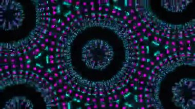 Psikedelik Kaleydoskop Patlaması simetrik kaleydoskop şekilleri patlıyor ve canlı renklerle beatendly döngülerde şekil değiştiriyor