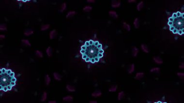 Psikedelik Kaleydoskop Patlaması simetrik kaleydoskop şekilleri patlıyor ve canlı renklerle beatendly döngülerde şekil değiştiriyor