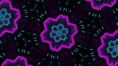Psikedelik Kaleydoskop Patlaması simetrik kaleydoskop şekilleri patlıyor ve canlı renklerle beatendly döngülerde şekil değiştiriyor
