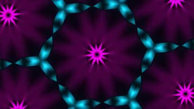 Psikedelik Kaleydoskop Patlaması simetrik kaleydoskop şekilleri patlıyor ve canlı renklerle beatendly döngülerde şekil değiştiriyor