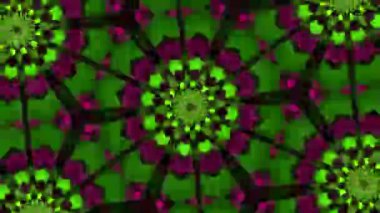 Psychedelic Kaleidoscope Burst Symmetric kaleidoscope shapes bursting and morphing with vibrant colors on beatfriendly loops