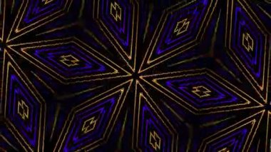 Psikedelik Kaleydoskop Patlaması simetrik kaleydoskop şekilleri patlıyor ve canlı renklerle beatendly döngülerde şekil değiştiriyor
