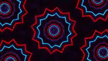 Psikedelik Kaleydoskop Patlaması simetrik kaleydoskop şekilleri patlıyor ve canlı renklerle beatendly döngülerde şekil değiştiriyor