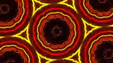 Psikedelik Kaleydoskop Patlaması simetrik kaleydoskop şekilleri patlıyor ve canlı renklerle beatendly döngülerde şekil değiştiriyor