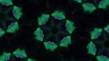 Psikedelik Kaleydoskop Patlaması simetrik kaleydoskop şekilleri patlıyor ve canlı renklerle beatendly döngülerde şekil değiştiriyor