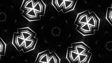 Psikedelik Kaleydoskop Patlaması simetrik kaleydoskop şekilleri patlıyor ve canlı renklerle beatendly döngülerde şekil değiştiriyor