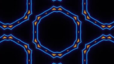 Psikedelik Kaleydoskop Patlaması simetrik kaleydoskop şekilleri patlıyor ve canlı renklerle beatendly döngülerde şekil değiştiriyor