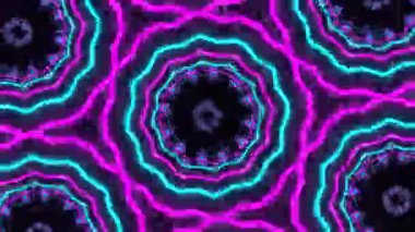 Psikedelik Kaleydoskop Patlaması simetrik kaleydoskop şekilleri patlıyor ve canlı renklerle beatendly döngülerde şekil değiştiriyor