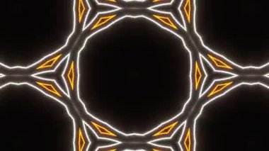 Psikedelik Kaleydoskop Patlaması simetrik kaleydoskop şekilleri patlıyor ve canlı renklerle beatendly döngülerde şekil değiştiriyor