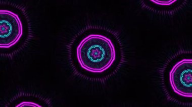 Psikedelik Kaleydoskop Patlaması simetrik kaleydoskop şekilleri patlıyor ve canlı renklerle beatendly döngülerde şekil değiştiriyor