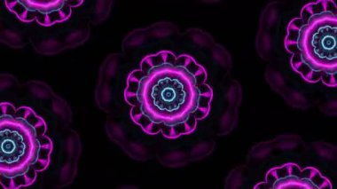 Psikedelik Kaleydoskop Patlaması simetrik kaleydoskop şekilleri patlıyor ve canlı renklerle beatendly döngülerde şekil değiştiriyor