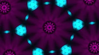 Psikedelik Kaleydoskop Patlaması simetrik kaleydoskop şekilleri patlıyor ve canlı renklerle beatendly döngülerde şekil değiştiriyor