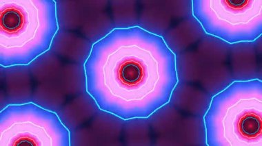 Psikedelik Kaleydoskop Patlaması simetrik kaleydoskop şekilleri patlıyor ve canlı renklerle beatendly döngülerde şekil değiştiriyor