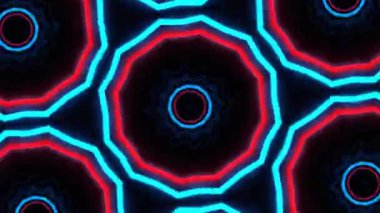 Psikedelik Kaleydoskop Patlaması simetrik kaleydoskop şekilleri patlıyor ve canlı renklerle beatendly döngülerde şekil değiştiriyor