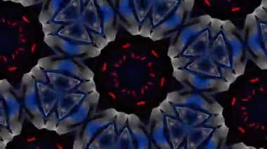 Psikedelik Kaleydoskop Patlaması simetrik kaleydoskop şekilleri patlıyor ve canlı renklerle beatendly döngülerde şekil değiştiriyor