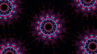 Psikedelik Kaleydoskop Patlaması simetrik kaleydoskop şekilleri patlıyor ve canlı renklerle beatendly döngülerde şekil değiştiriyor